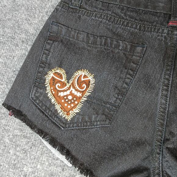 Cutoff Festival Shorts Women Size 14 Regular Black Western Cowgirl Stretch - Picture 4 of 10